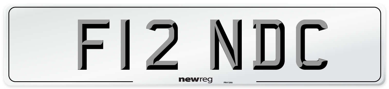 F12 NDC Number Plate from New Reg